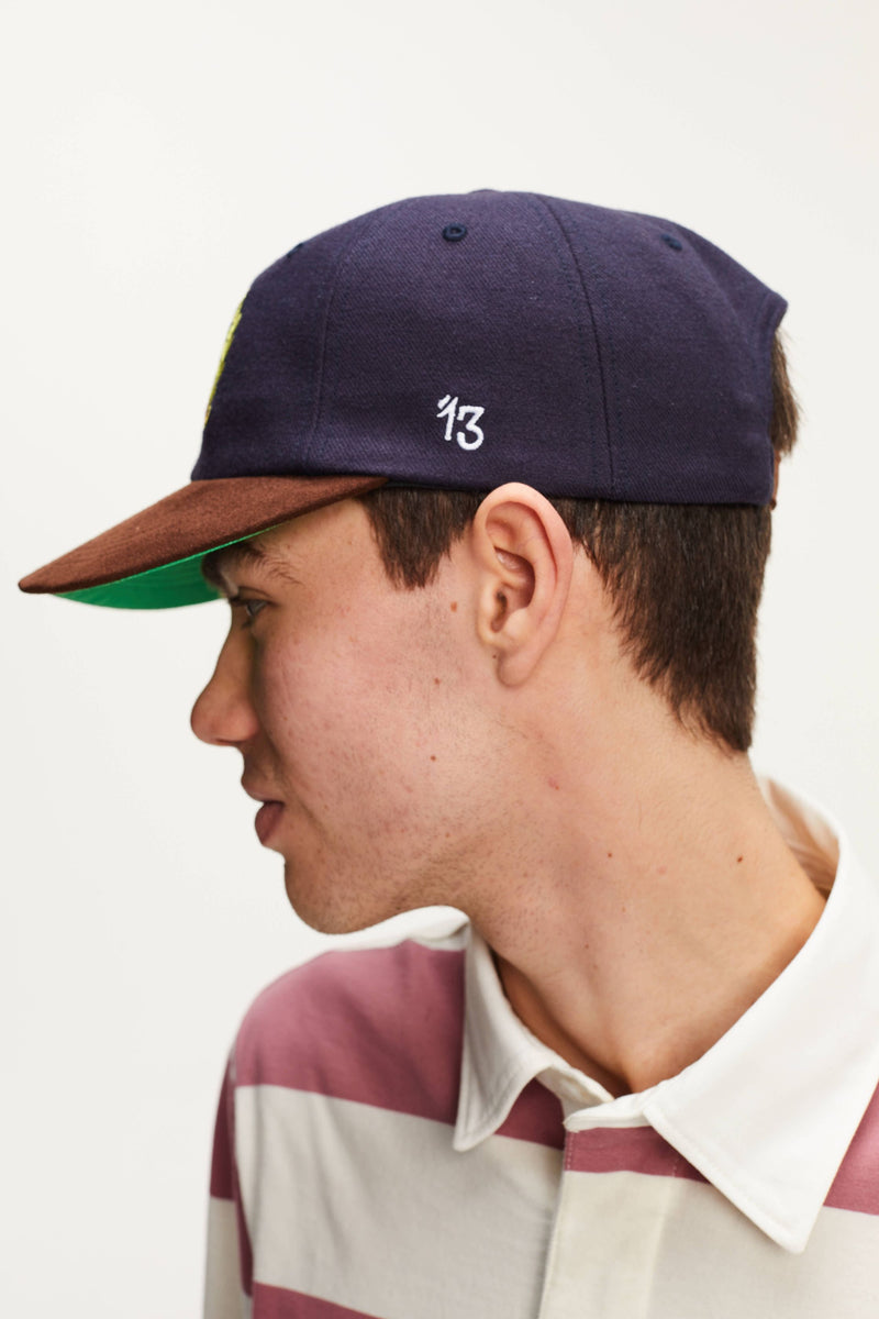 Pop Crest Sixpanel Hat Navy/Brown