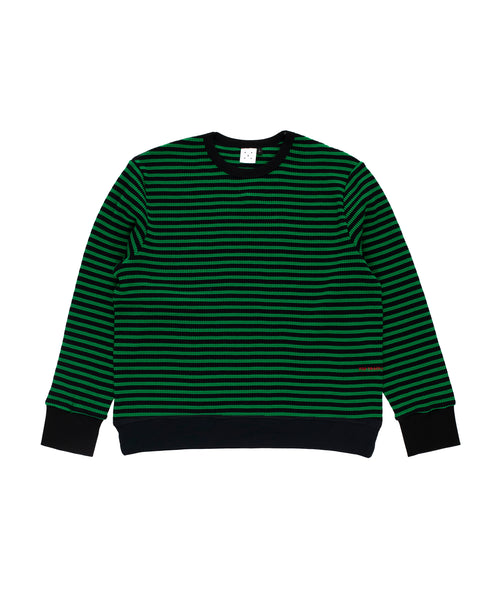 Featured Product Image Of Pop Striped Waffle Crewneck Juniper/Black