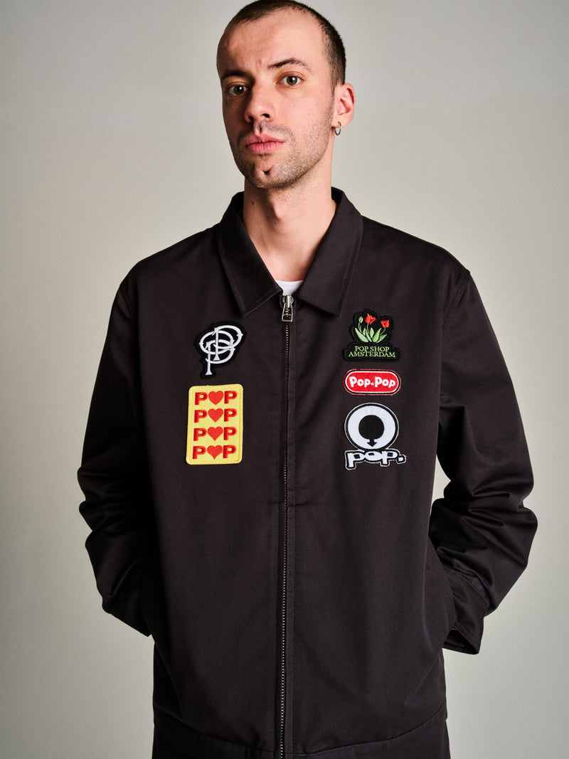 Pop Full Zip Worker Jacket Anthracite