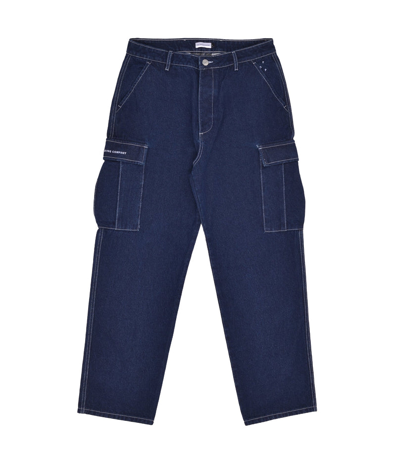 Pop Denim Cargo Pants Rinsed Denim