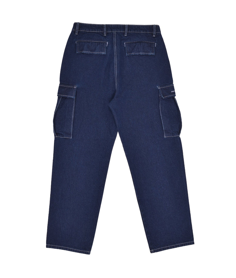 Pop Denim Cargo Pants Rinsed Denim