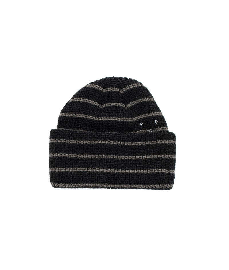 Pop Striped Beanie Black/Charcoal