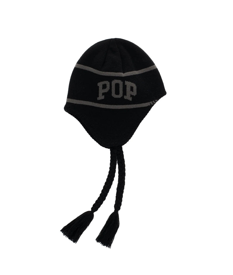 Pop Earflap Beanie Black/Charcoal