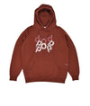 Pop Mees Letters Hooded Sweat Fired Brick