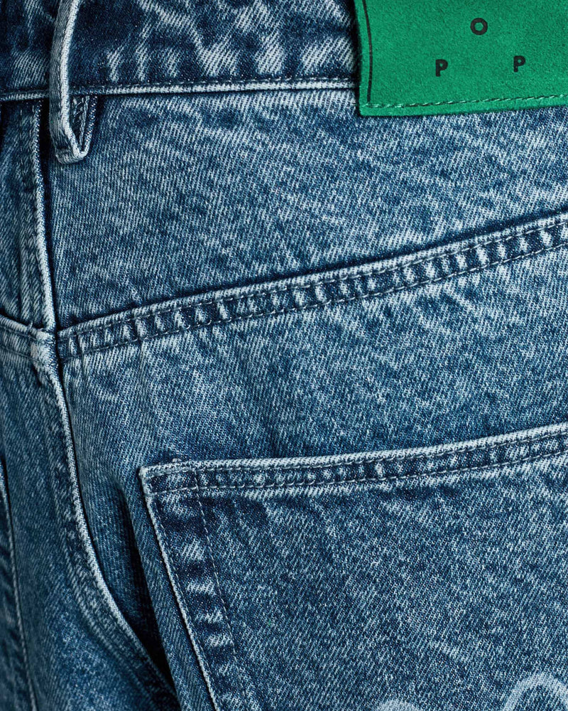 Miffy & Pop Pattern DRS Denim Pants Stonewashed
