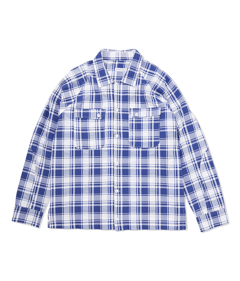 SS19 Herman Shirt White Navy Check