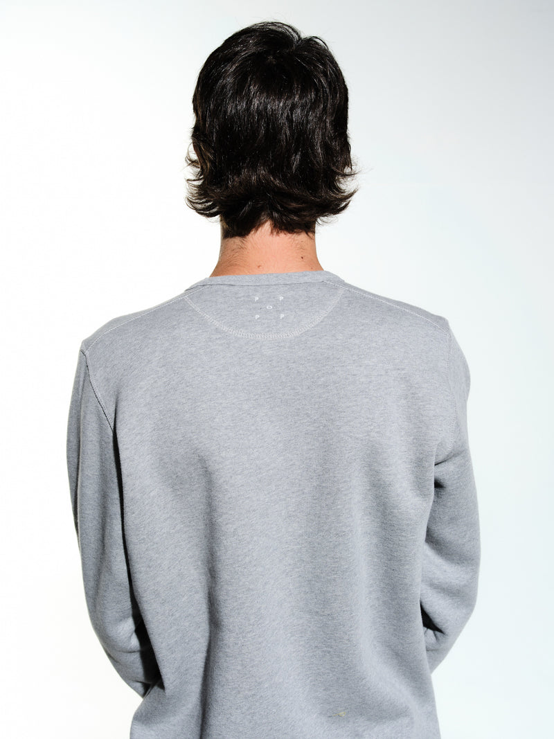 Pop Arch Crewneck Sweat Heather Grey