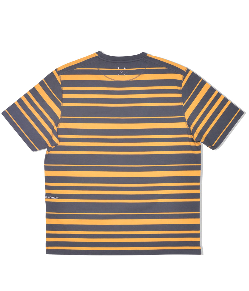 Pop Striped Pocket T-Shirt Charcoal/Burnt Yellow