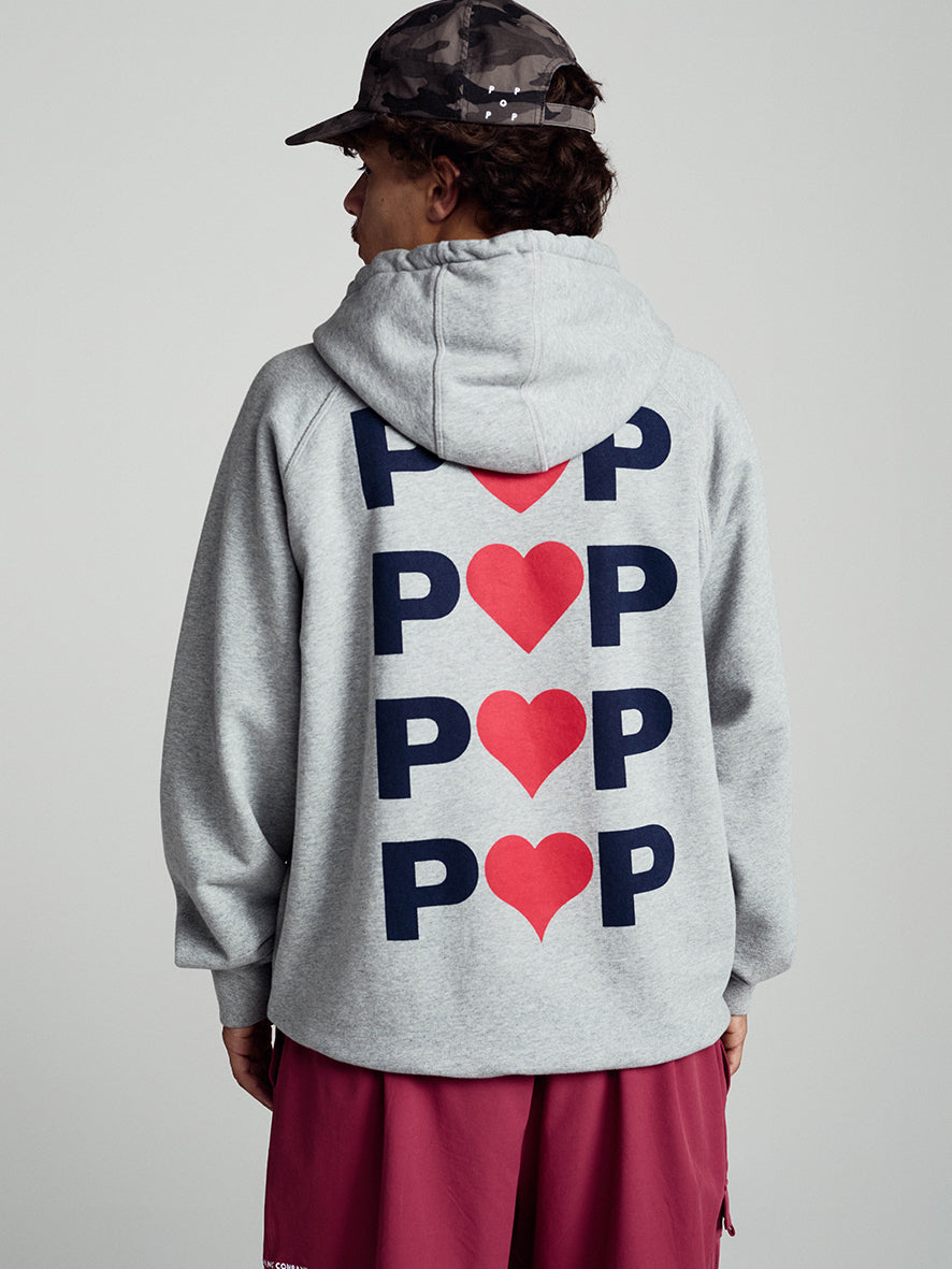 Hearts Hooded Sweat Heather Grey