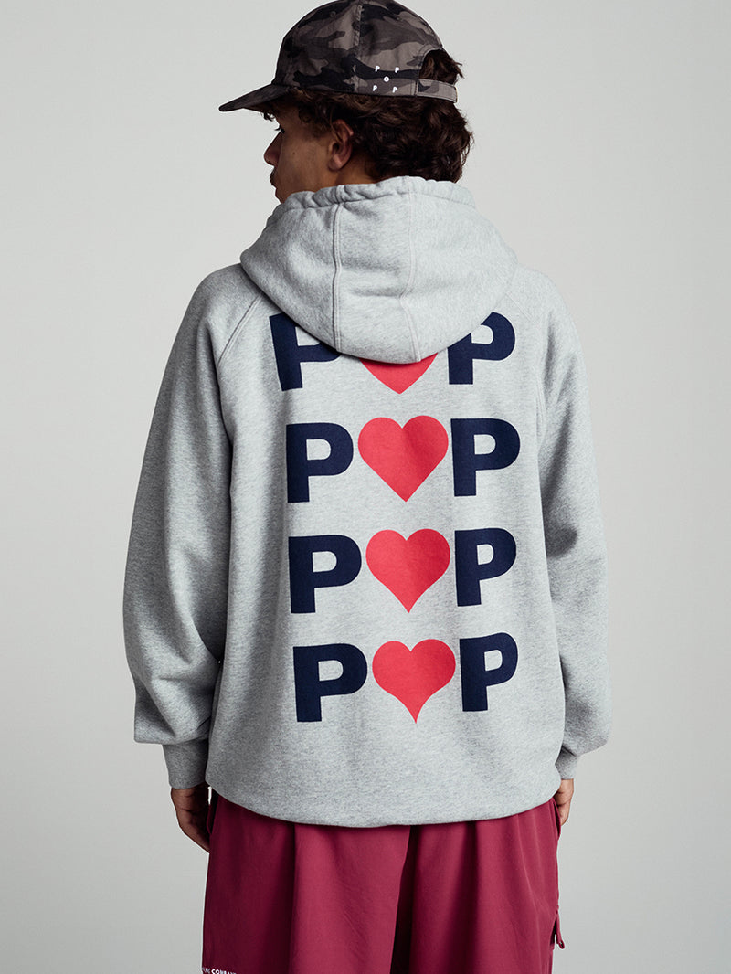 Hearts Hooded Sweat Heather Grey