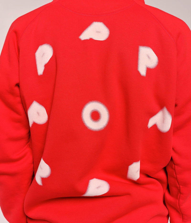 Pop Blurred Logo Hooded Sweat Goji Berry