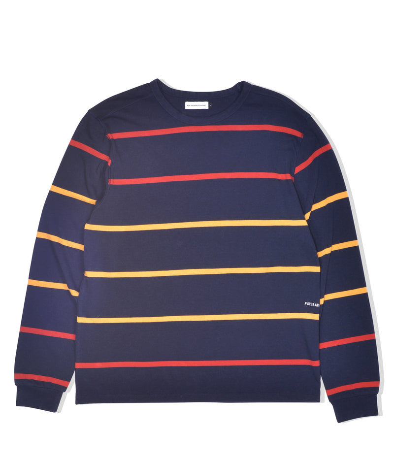 Pop Logo Striped Longsleeve Navy/Red/Yellow
