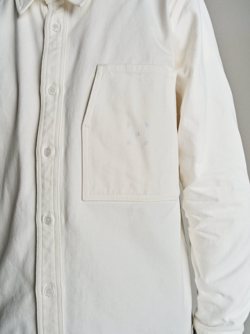 Pop Button Overshirt Off White