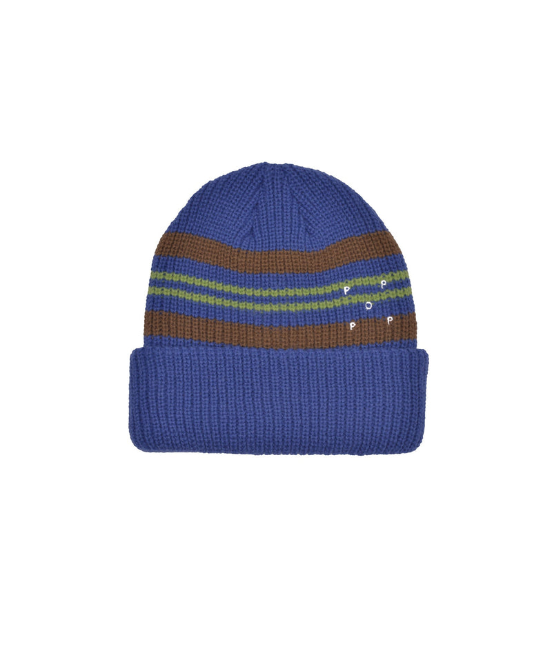 Pop Striped Beanie Blue