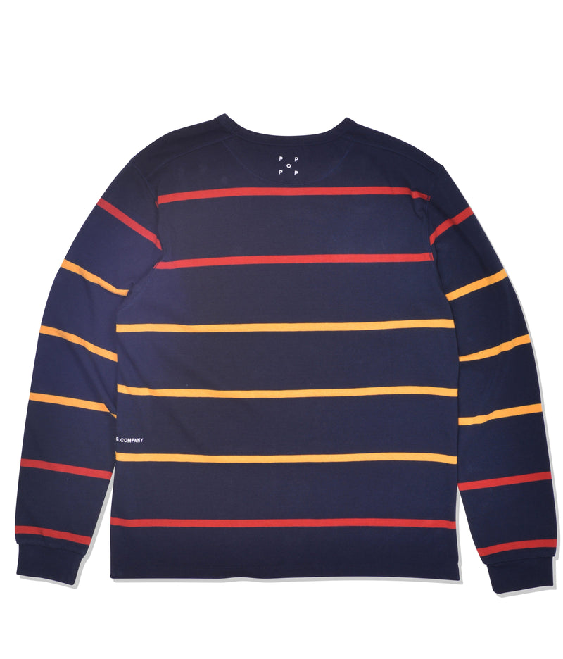 Pop Logo Striped Longsleeve Navy/Red/Yellow