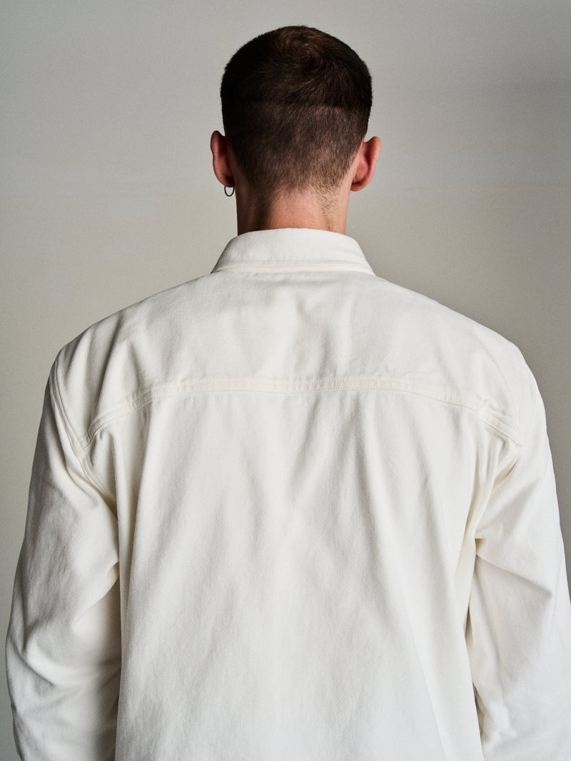 Pop Button Overshirt Off White