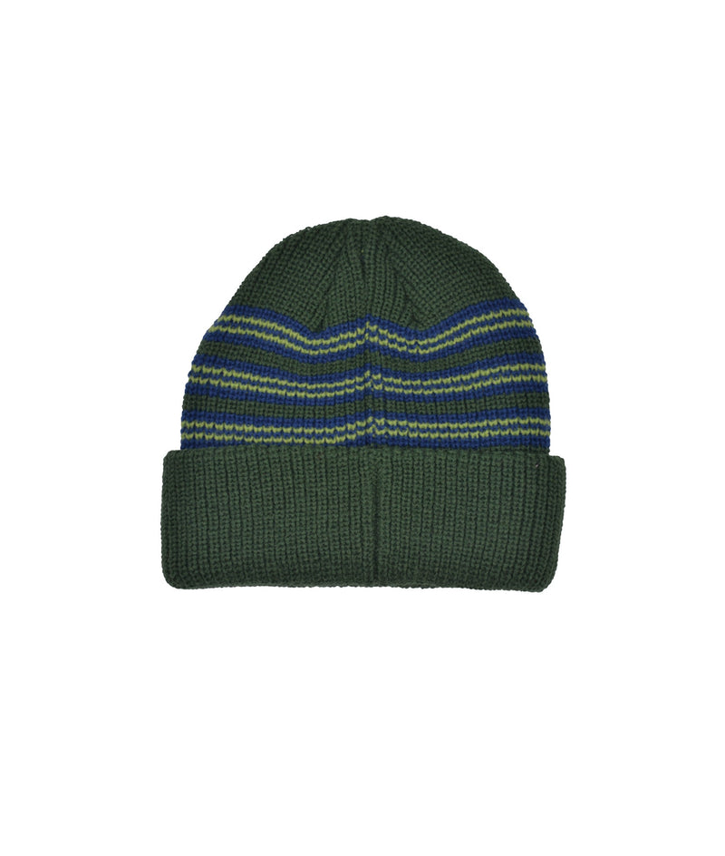 Pop Striped Beanie Green