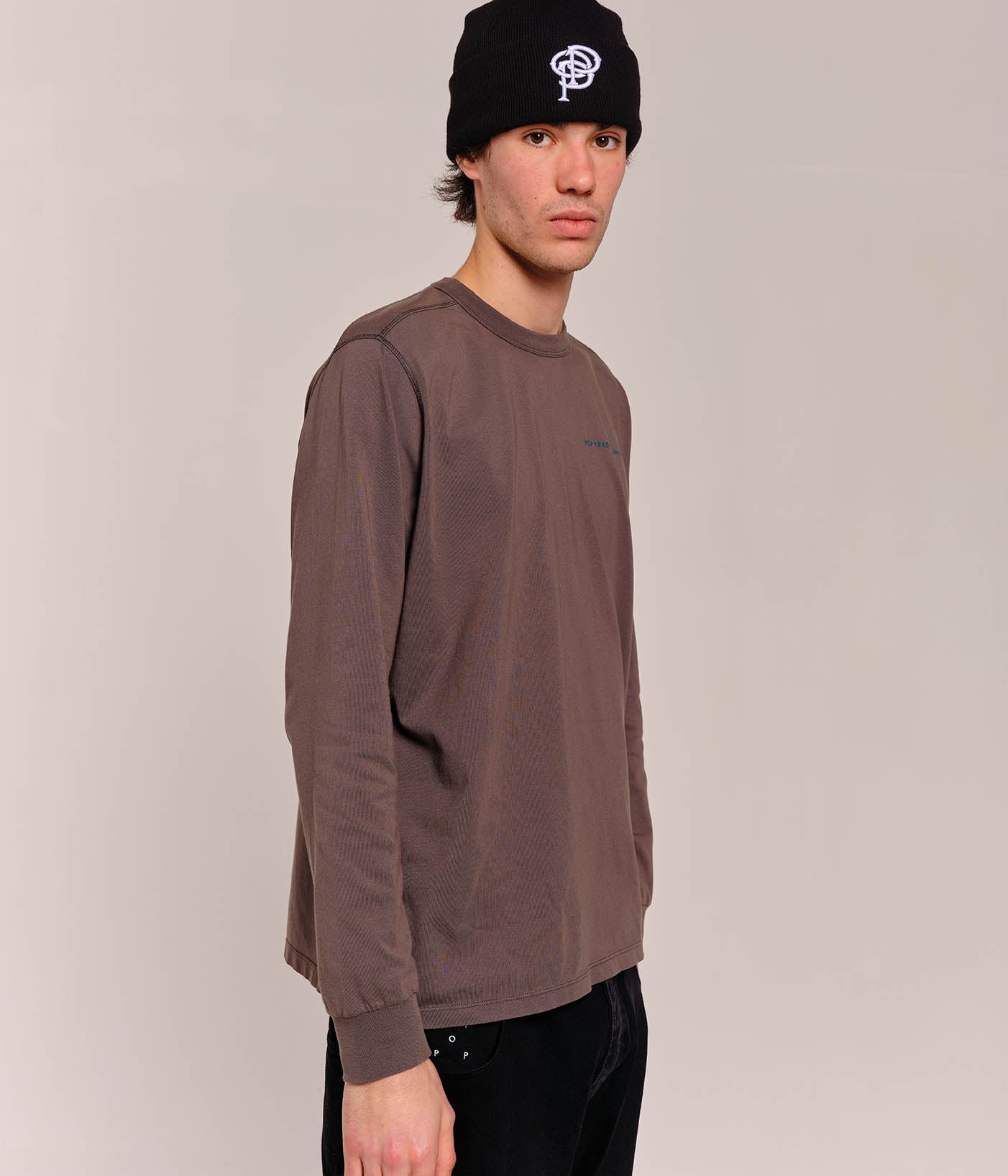 Pop Logo Longsleeve T-Shirt Charcoal/Bayberry