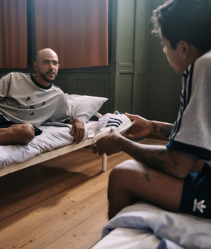 Pop & Adidas Classic T-Shirt Grey/Navy