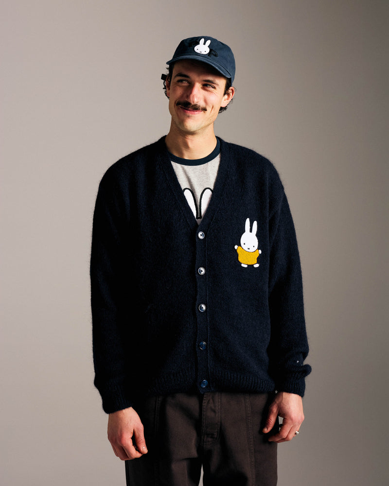 Miffy & Pop Knitted Mohair Cardigan Navy
