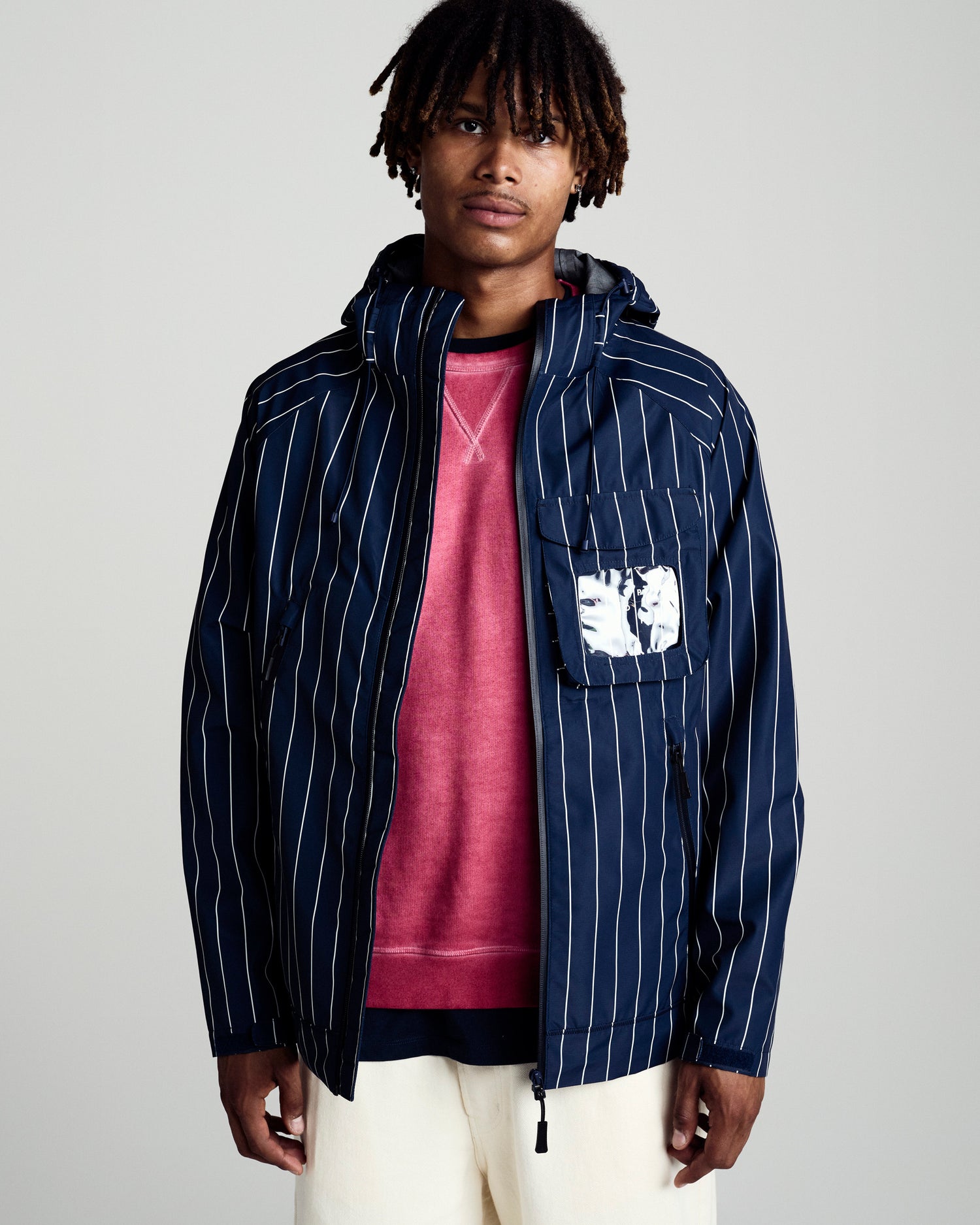Pinstripe Oracle Jacket Navy/White