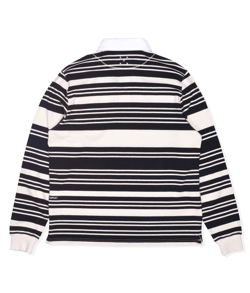 Pop Striped Rugby Shirt Off White/Black