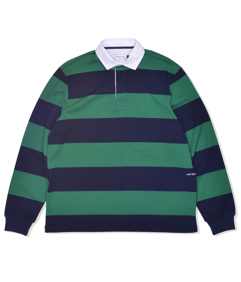 Pop Striped Rugby Shirt Navy/Kelly Green
