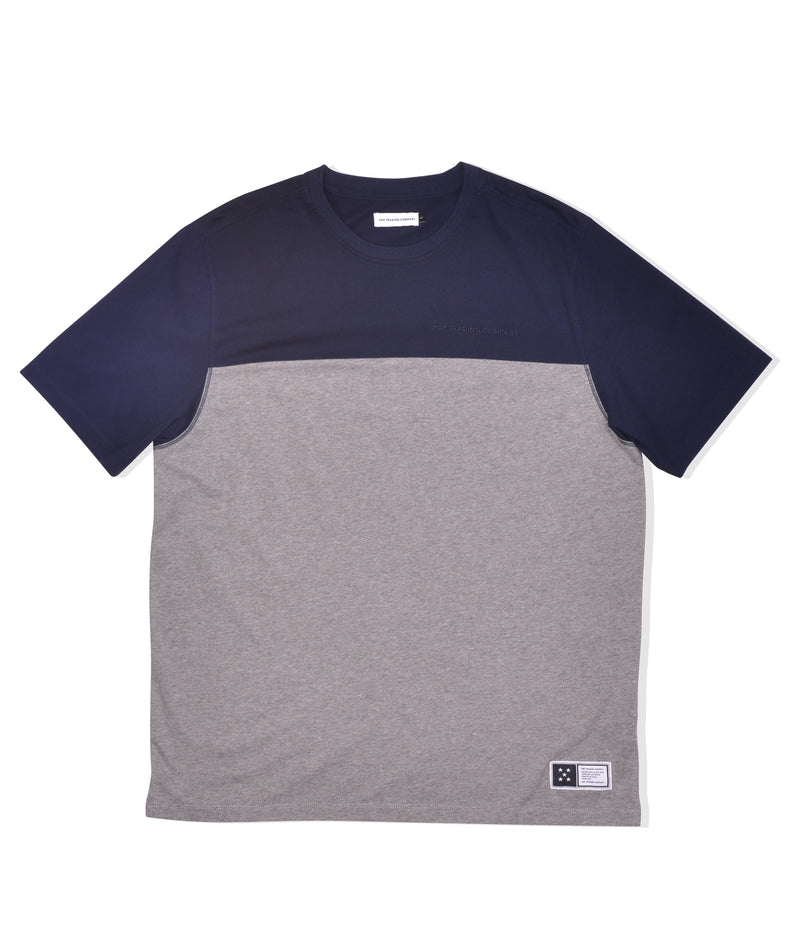 Pop Fivestar Panel T-Shirt Navy/Heather Grey