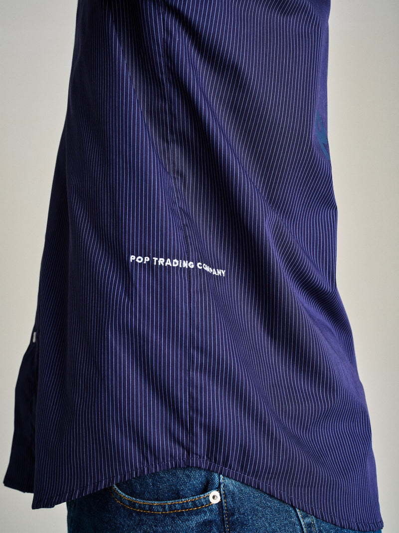 Pop Striped Logo Shirt Navy