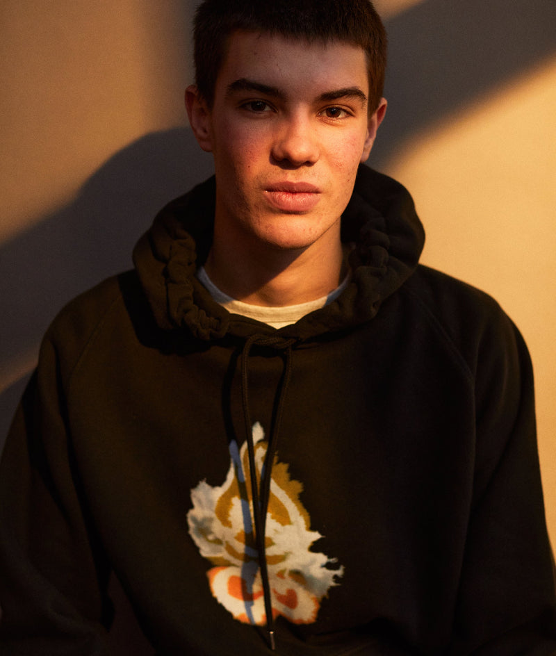 Pop Rop Hooded Sweat Black