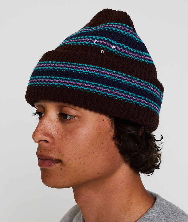 Pop Striped Beanie Delicioso/Peacock Green