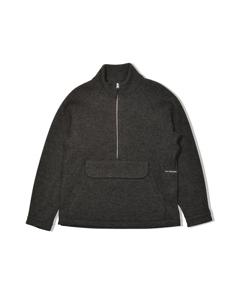 AW19 drs halfzip boiled wool