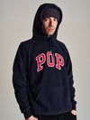 Pop Arch Hooded Sweat Navy