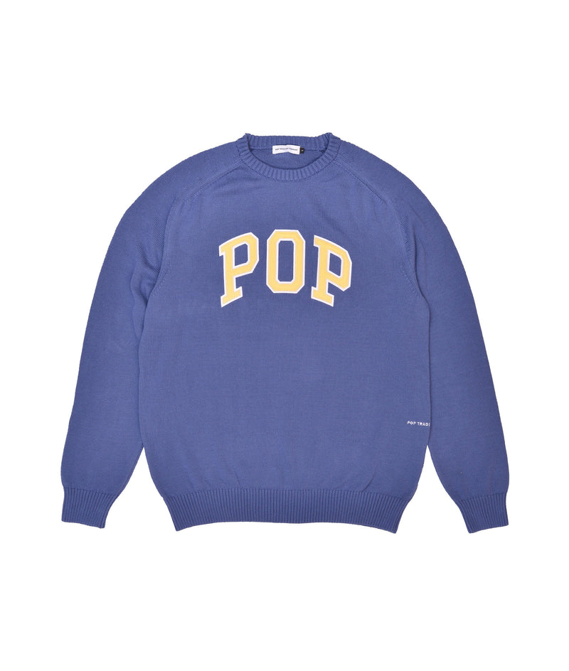 Pop Arch Knitted Crewneck Coastal Fjord