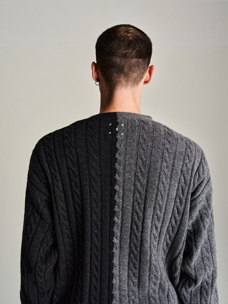 Pop Knitted Cable Cardigan Anthracite/Charcoal