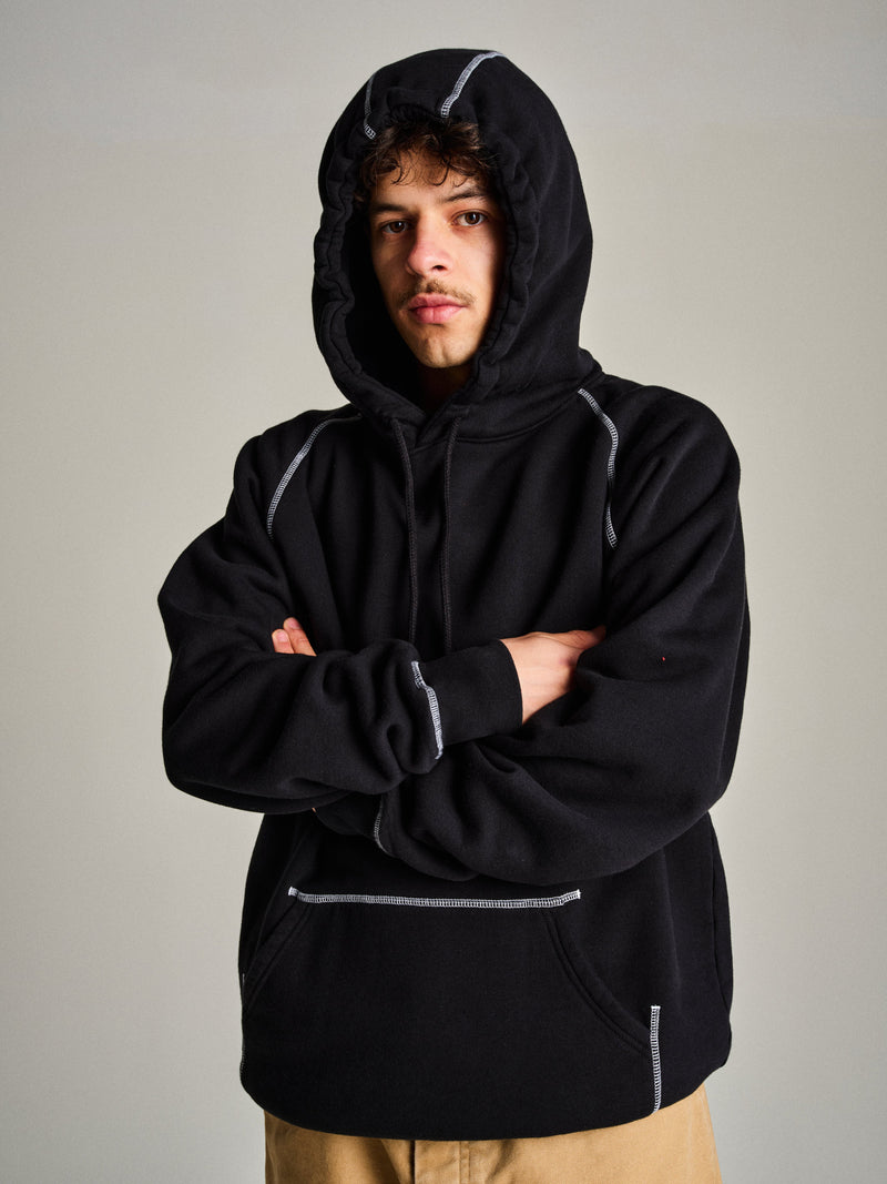 Pop Logo Hooded Sweat Black