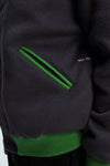 Pop Varsity Jacket Charcoal/Foliage