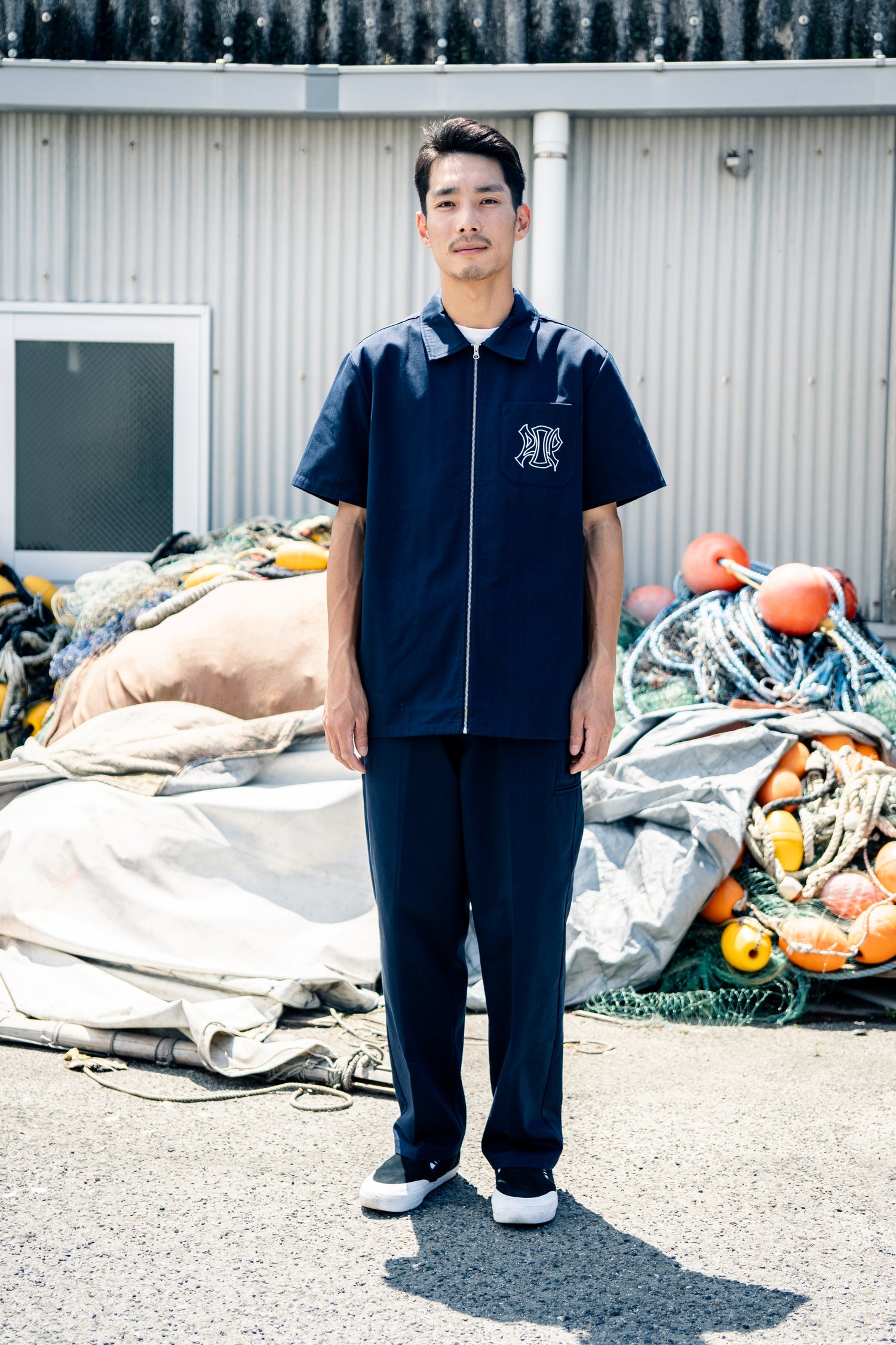 Pop Japan Exclusive Acid DRS Worker Pants Navy