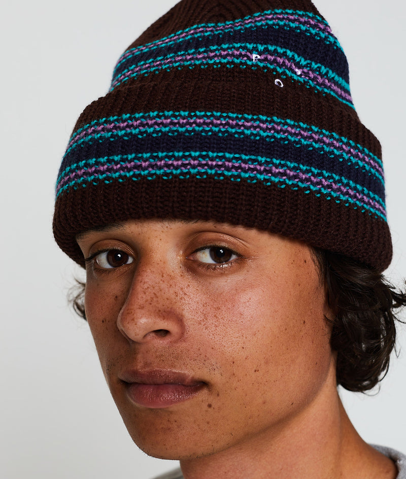 Pop Striped Beanie Delicioso/Peacock Green