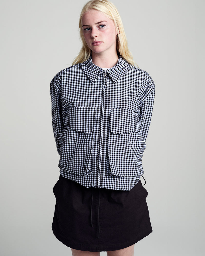 Gingham Boxer Overshirt Black/Off White