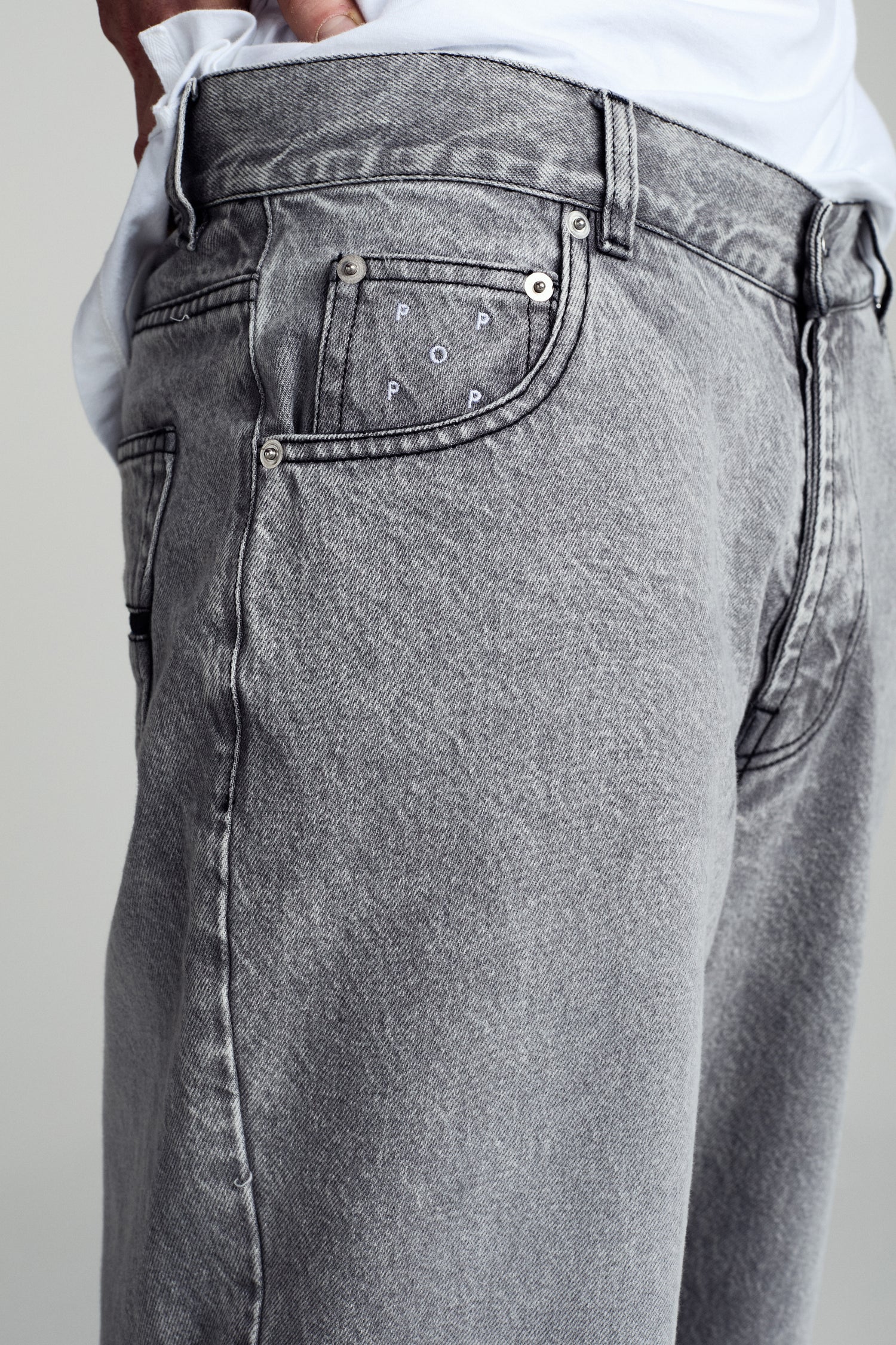Pop DRS Denim Pants Light Grey Denim