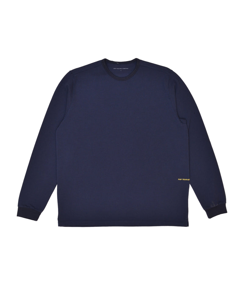 Pop Pique Logo Longsleeve T-Shirt Navy