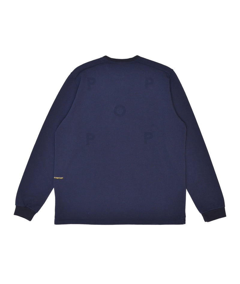 Pop Pique Logo Longsleeve T-Shirt Navy