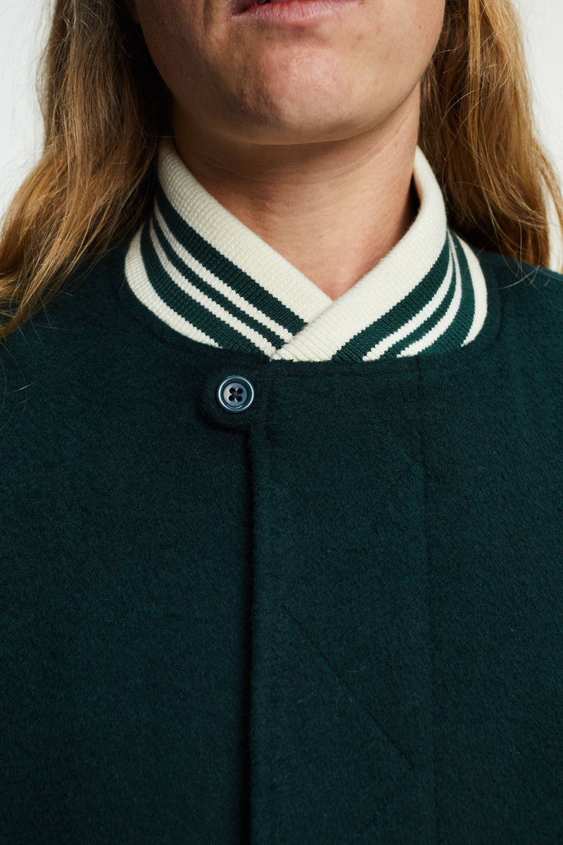 Pop Parra Varsity Jacket Pine Green
