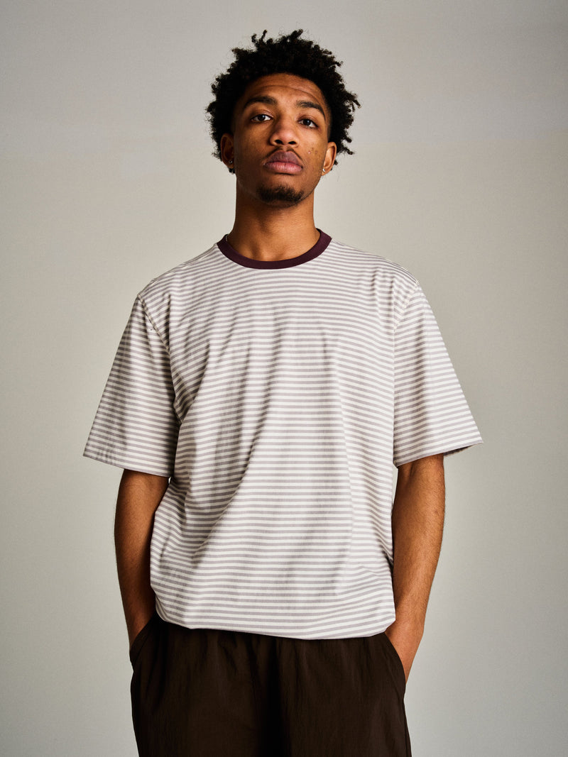 Pop Striped Logo T-Shirt Quarry