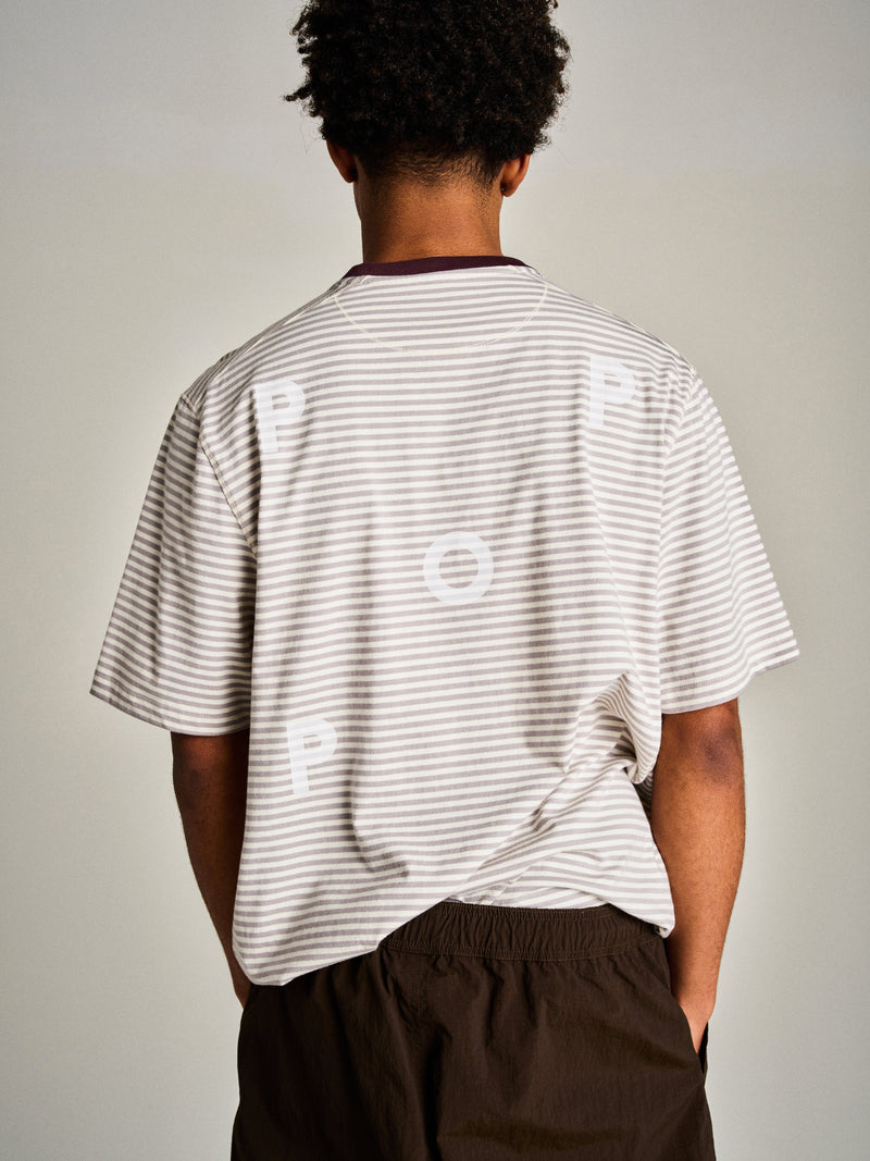 Pop Striped Logo T-Shirt Quarry