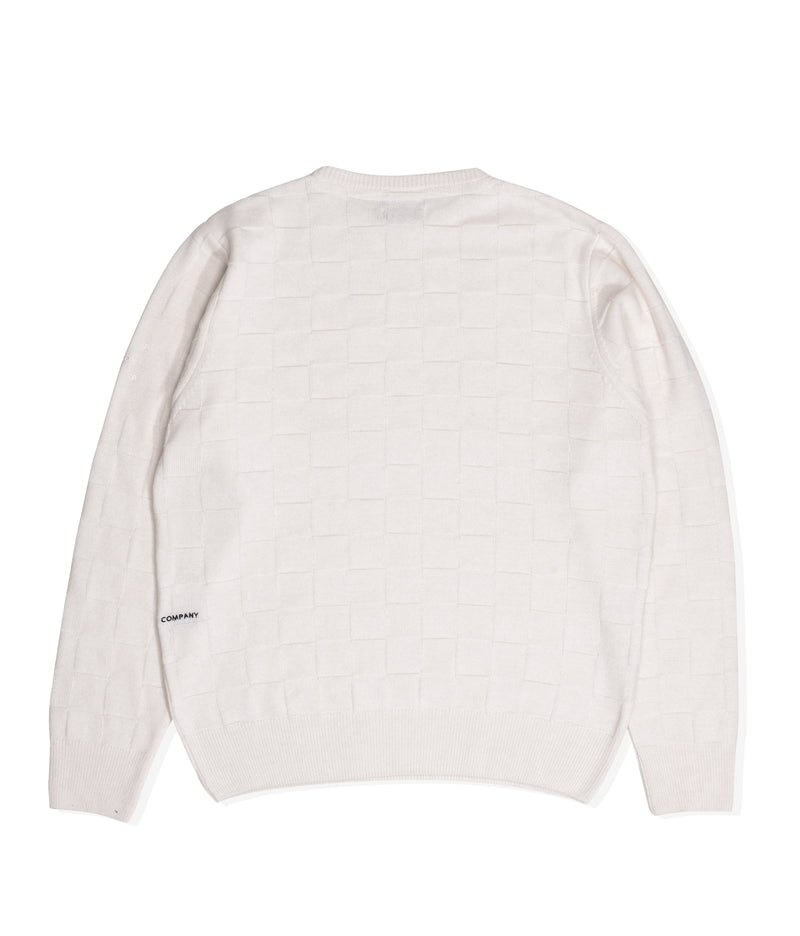 Pop Checked Panel Knit Off White