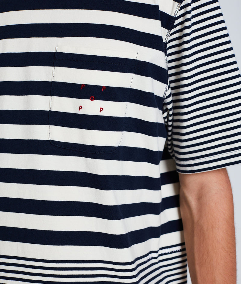 Pop striped pocket t-shirt Navy/Off White