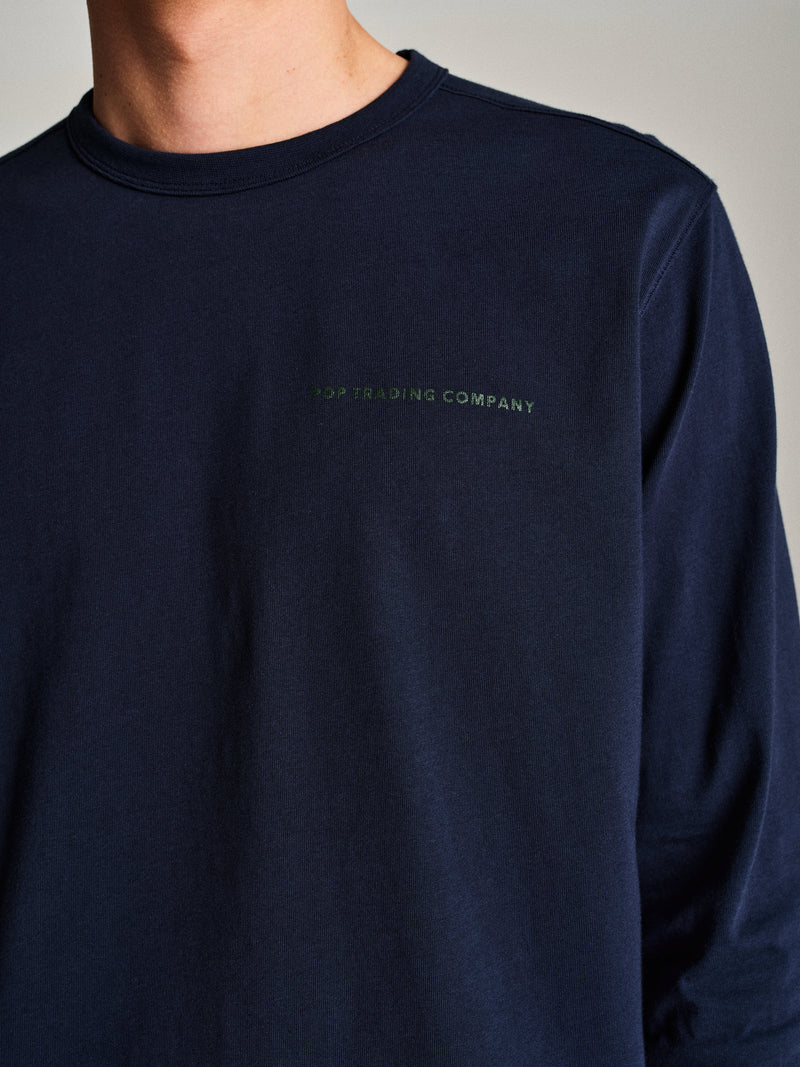 Pop Logo Longsleeve T-Shirt Navy