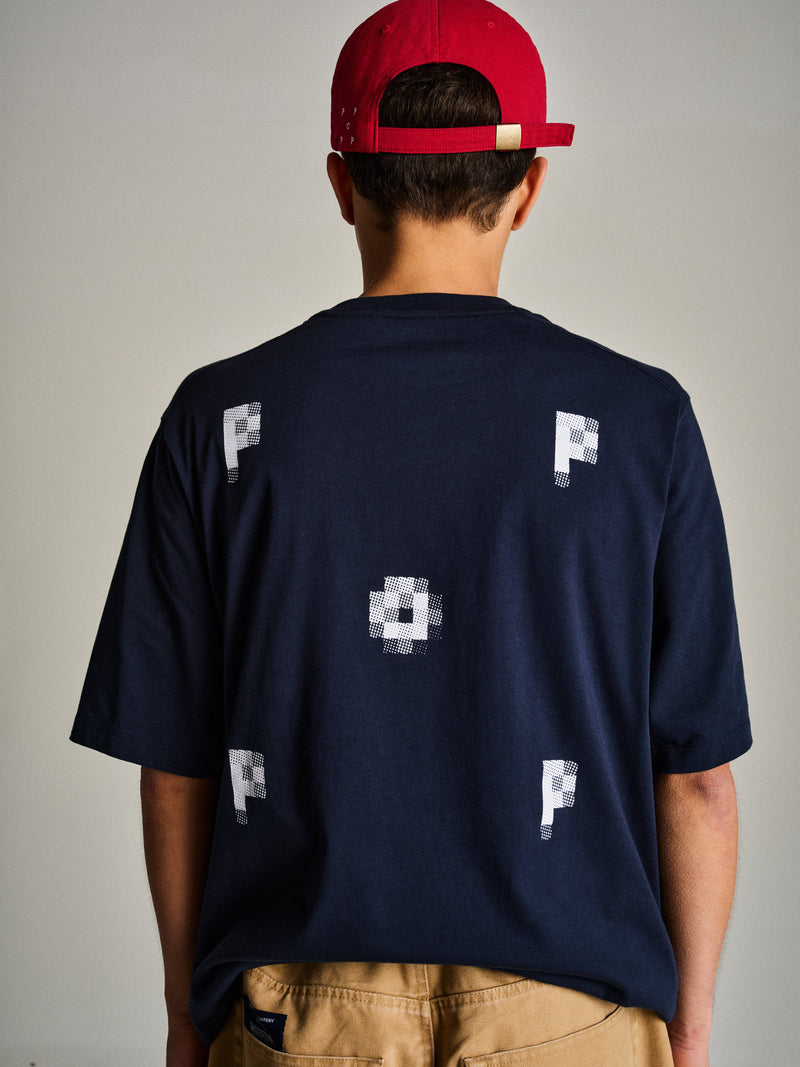 Pop Pixel Logo T-Shirt Navy